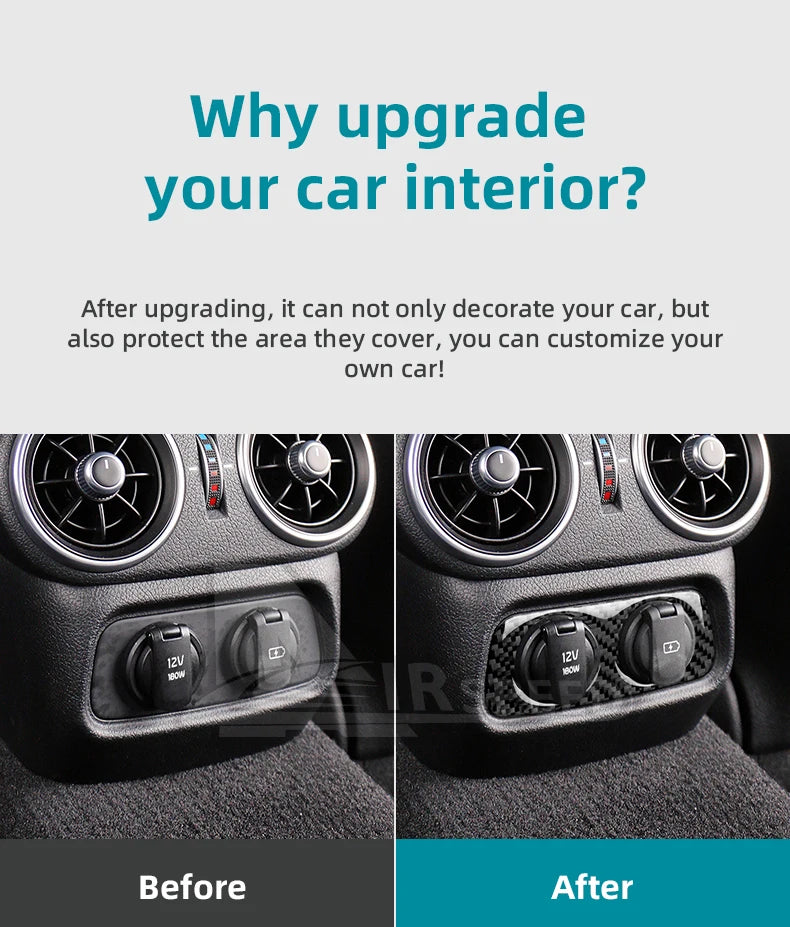 Real Soft Carbon Fiber Rear Charging Port Surround