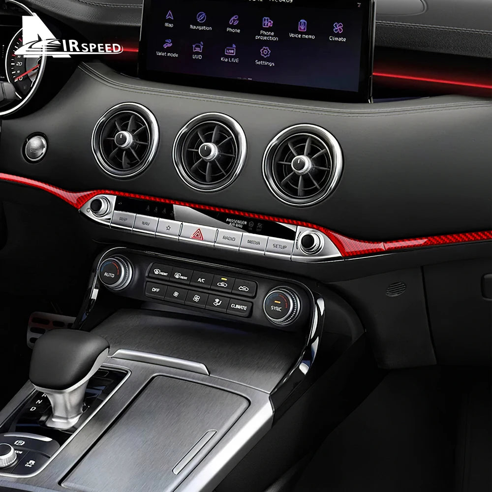 Real Soft Carbon Fibre Central Control Trim Strip
