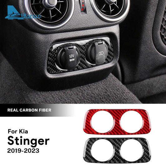 Real Soft Carbon Fiber Rear Charging Port Surround