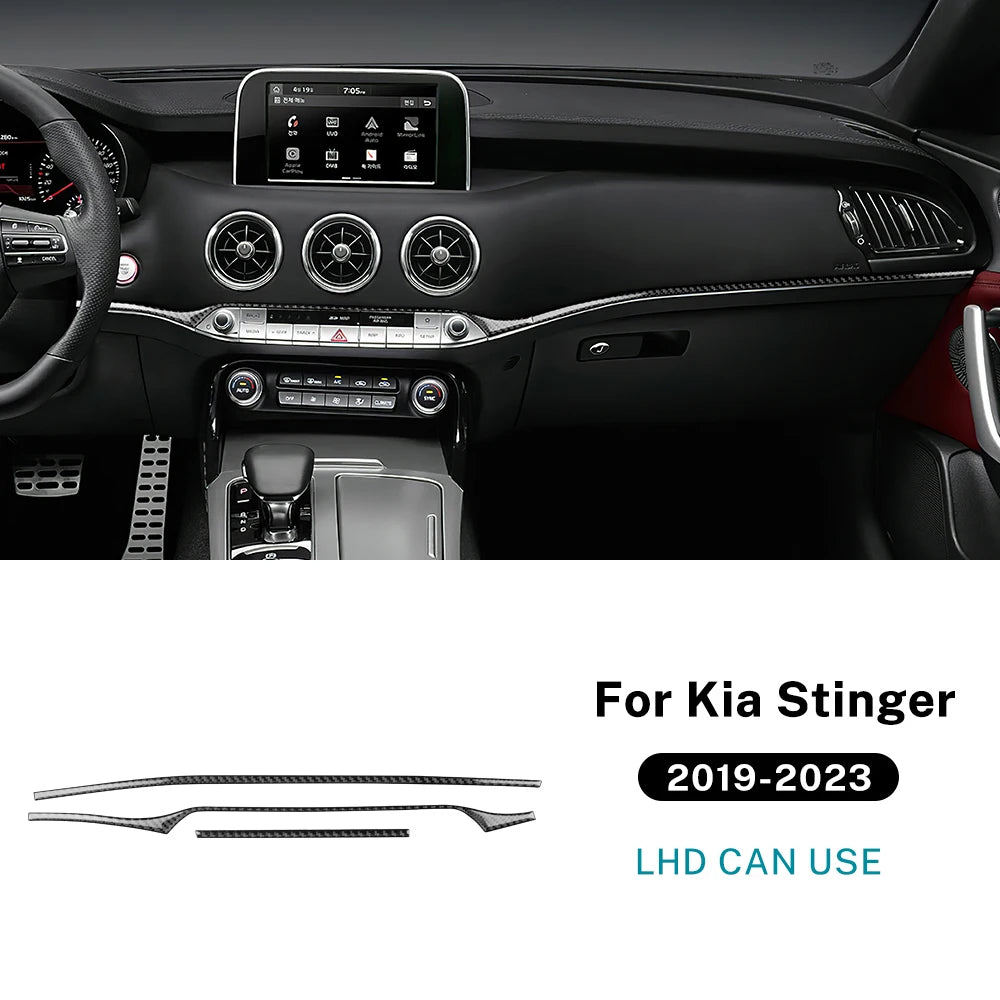 Real Soft Carbon Fibre Central Control Trim Strip