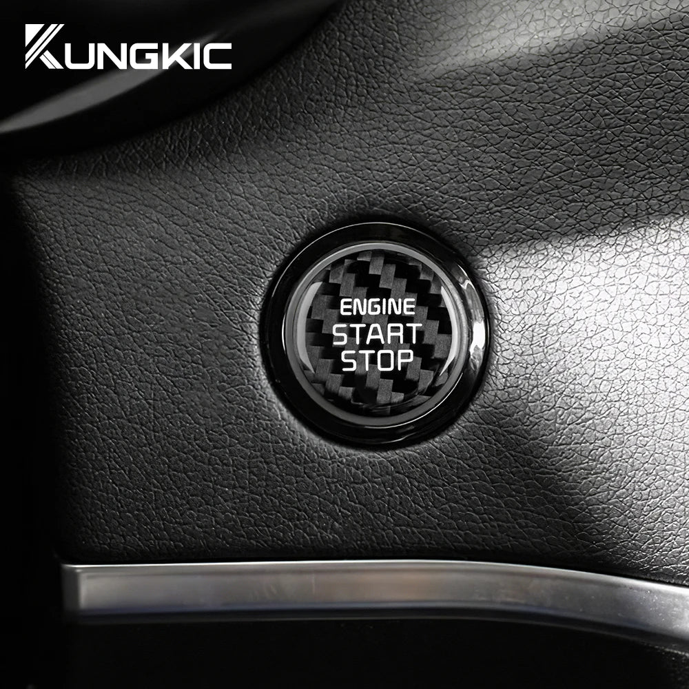Real Hard Carbon Fiber Start Engine Stop Button Cover