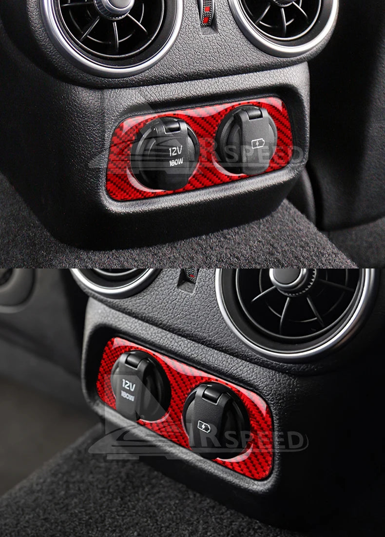 Real Soft Carbon Fiber Rear Charging Port Surround