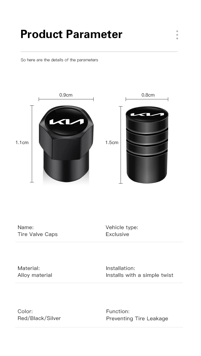 4Pcs Wheel Valve Caps