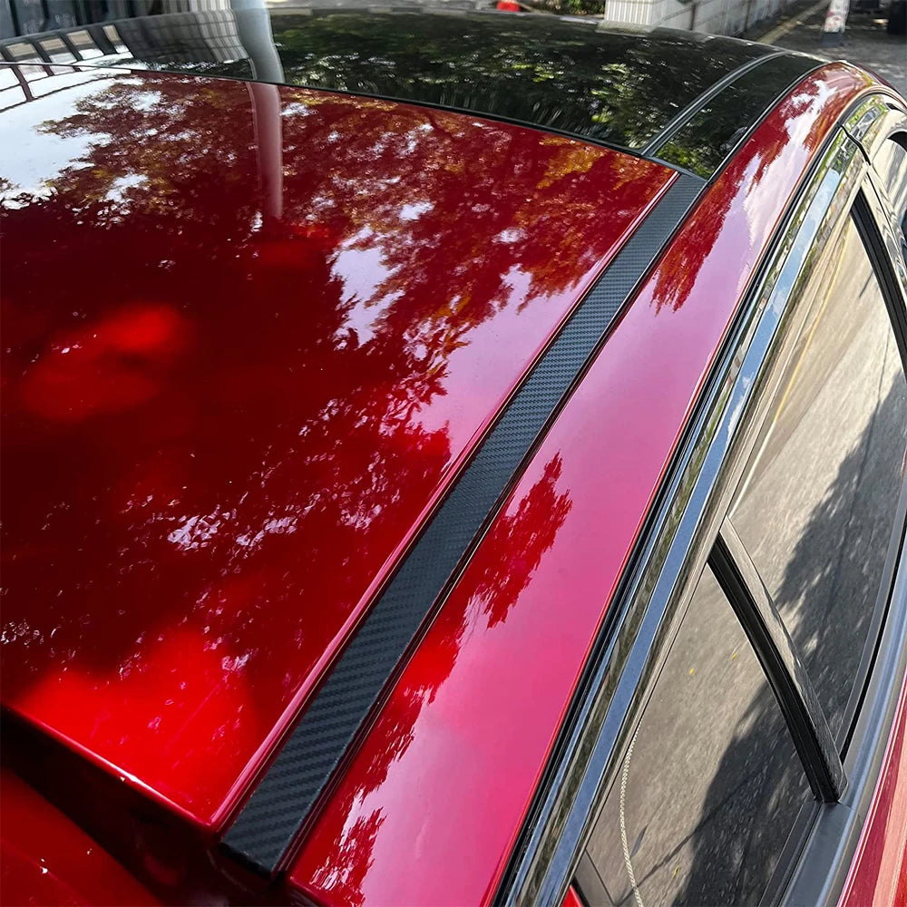 Premium Carbon Fiber Style Roof Decal – Sporty High-Gloss Vinyl Wrap
