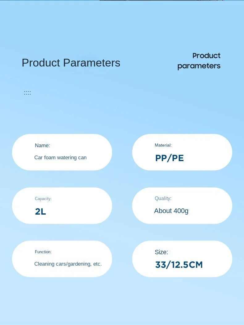 2L Hand Pump Foam Sprayer with 3 Types of Nozzle