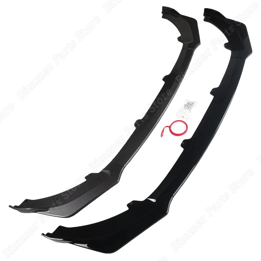 Gloss Black Carbon Look Car Front Bumper Lip Splitter For Kia Stinger GT 2018-2023