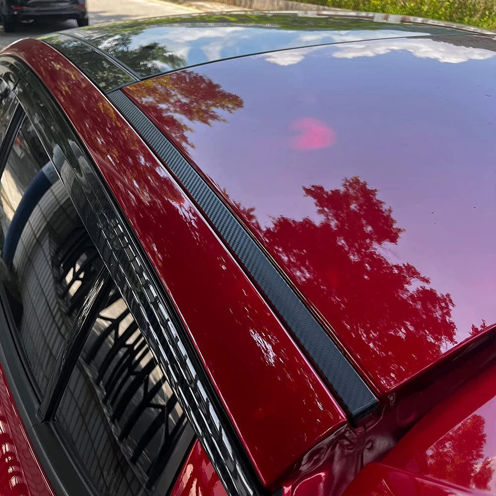 Premium Carbon Fiber Style Roof Decal – Sporty High-Gloss Vinyl Wrap