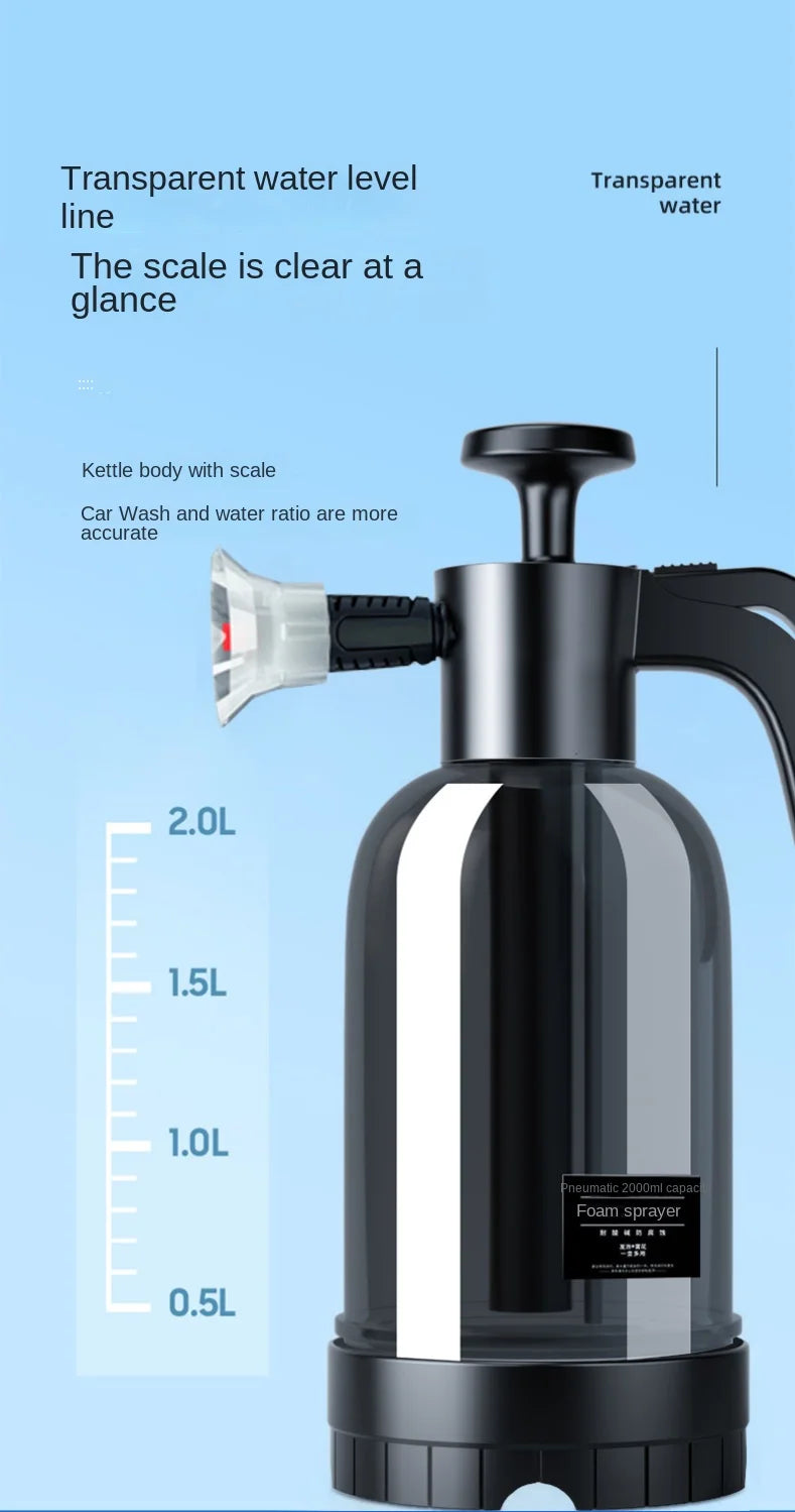 2L Hand Pump Foam Sprayer with 3 Types of Nozzle