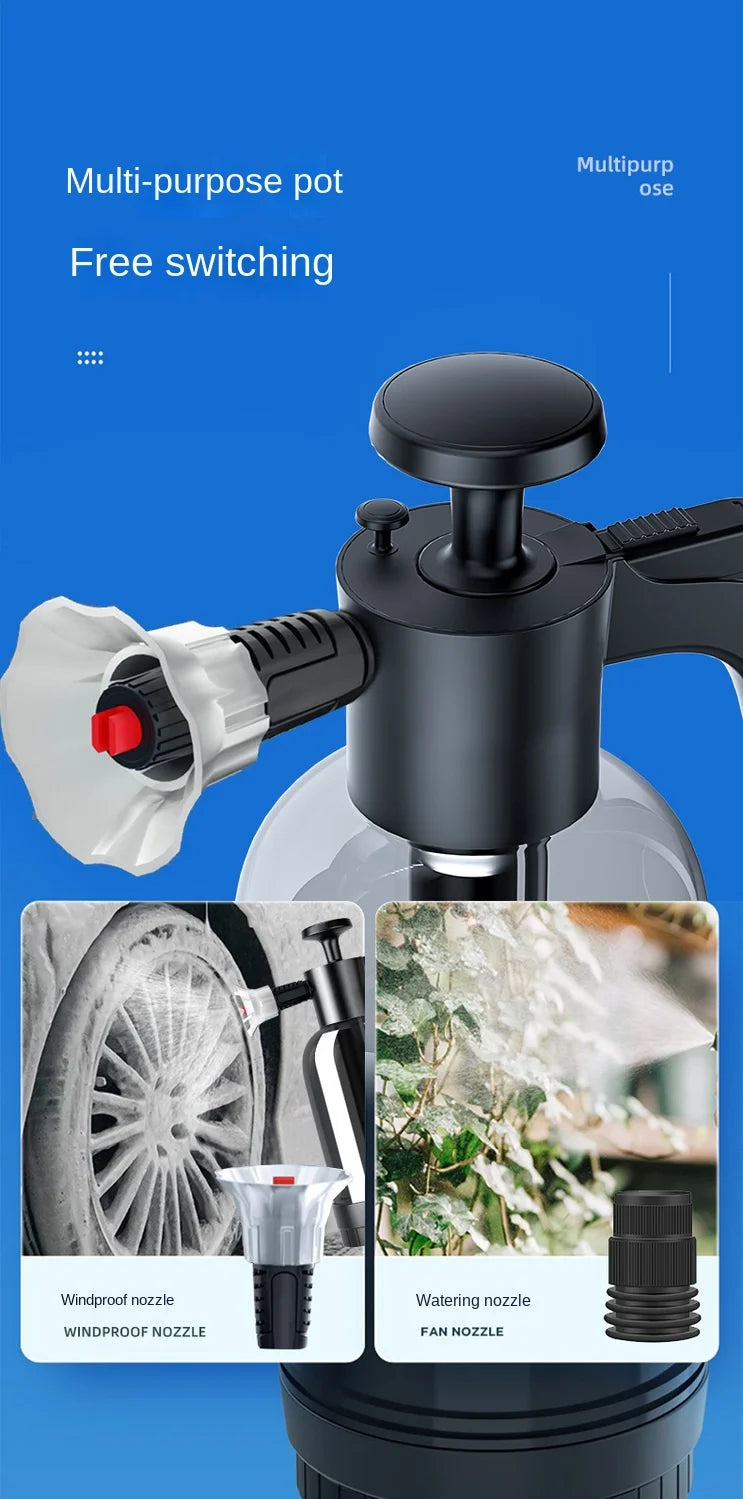 2L Hand Pump Foam Sprayer with 3 Types of Nozzle