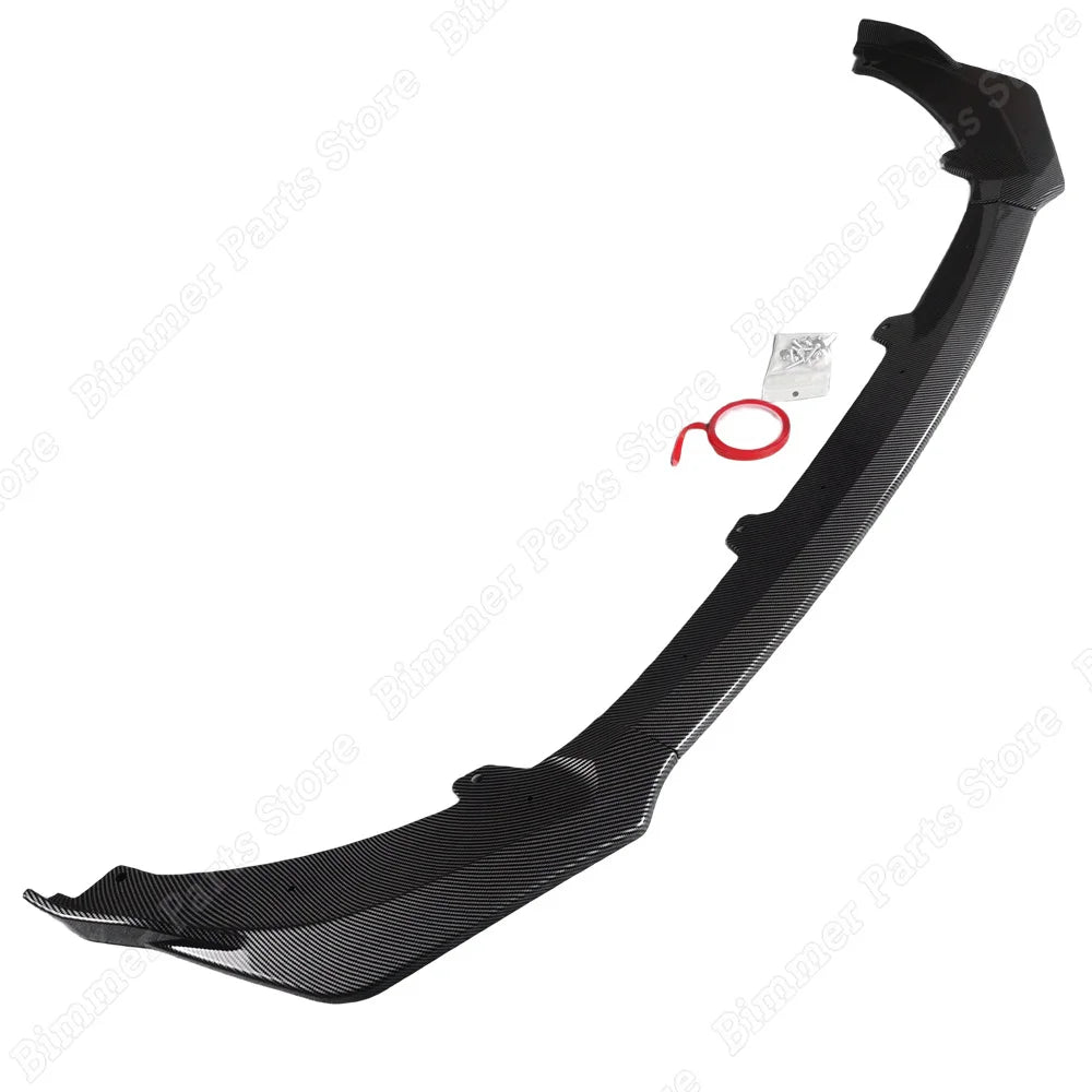Gloss Black Carbon Look Car Front Bumper Lip Splitter For Kia Stinger GT 2018-2023