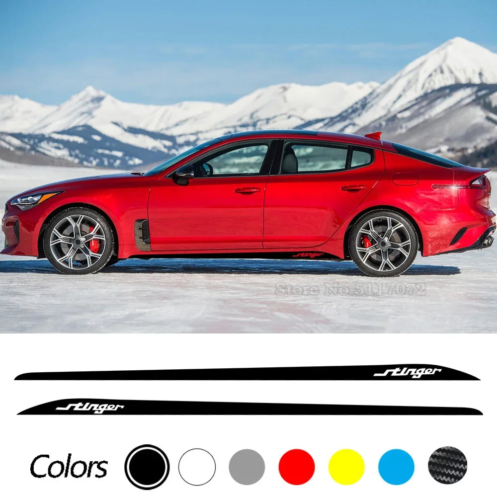 For KIA Stinger GT Door Both Side Skirt Sticker
