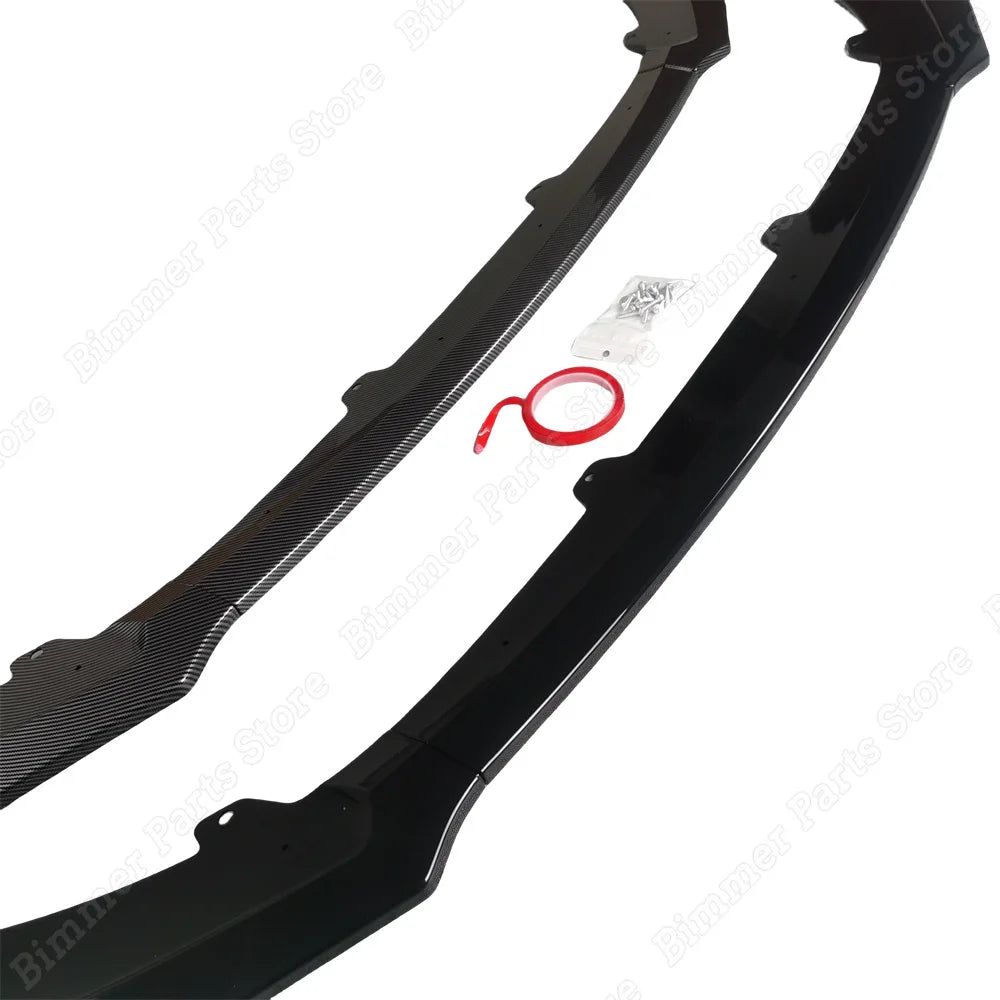 Gloss Black Carbon Look Car Front Bumper Lip Splitter For Kia Stinger GT 2018-2023